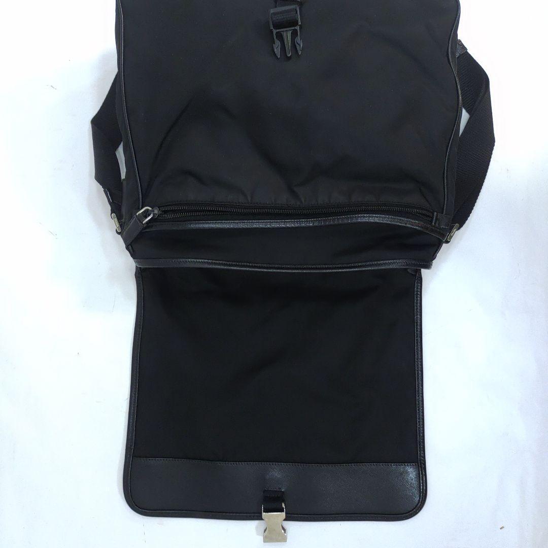 プラダ メッセンジャーバッグ レザー×ナイロン A4可 黒