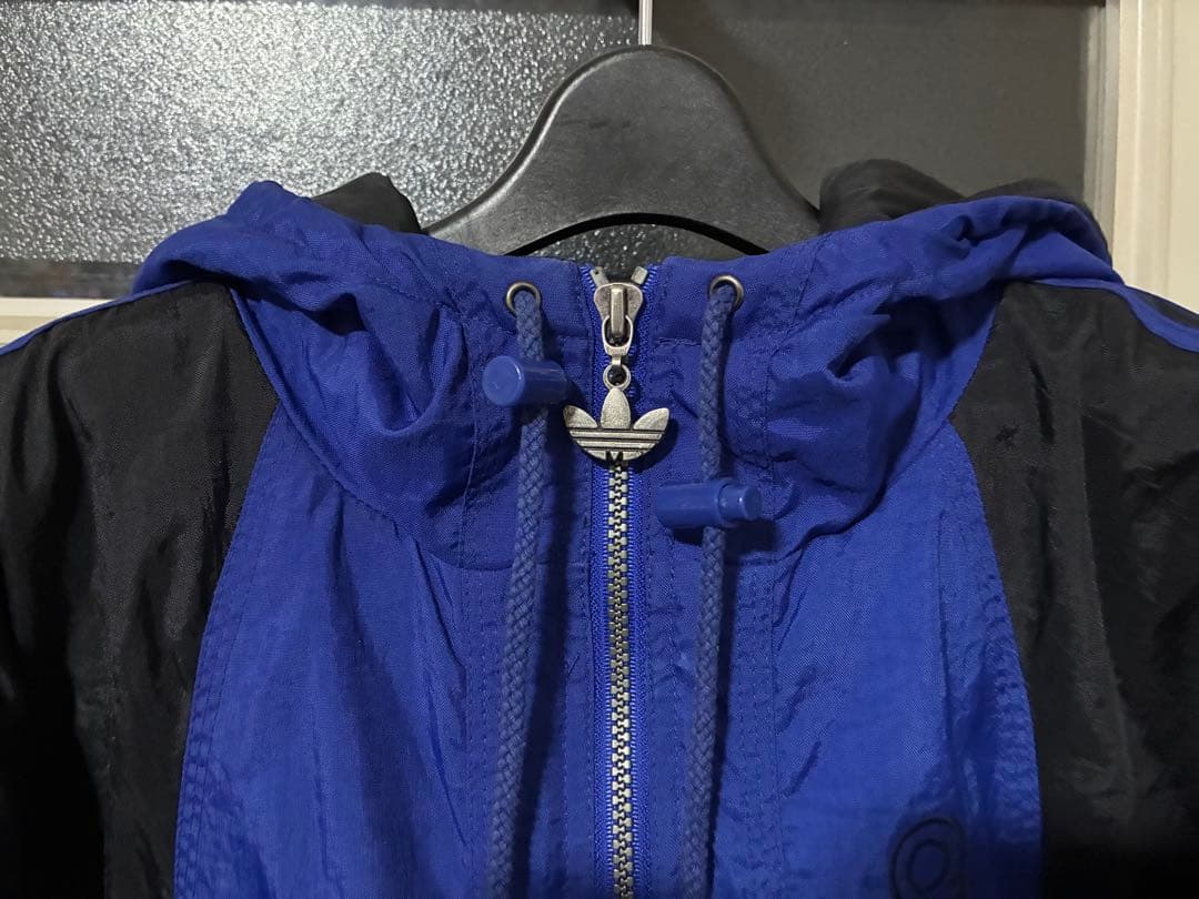 【希少】adidas 80sトレフォイル 中綿ジャケット　青　ブルー　Mサイズ