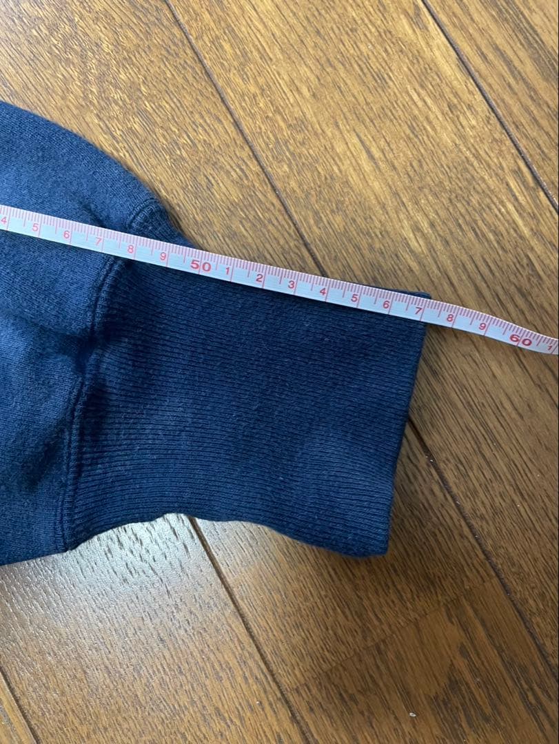 チャンピオン80s90sトリコタグ3段プリントリバースウィーブパーカー ネイビー