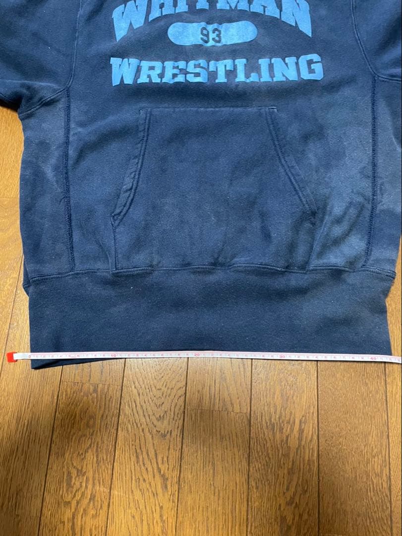 チャンピオン80s90sトリコタグ3段プリントリバースウィーブパーカー ネイビー