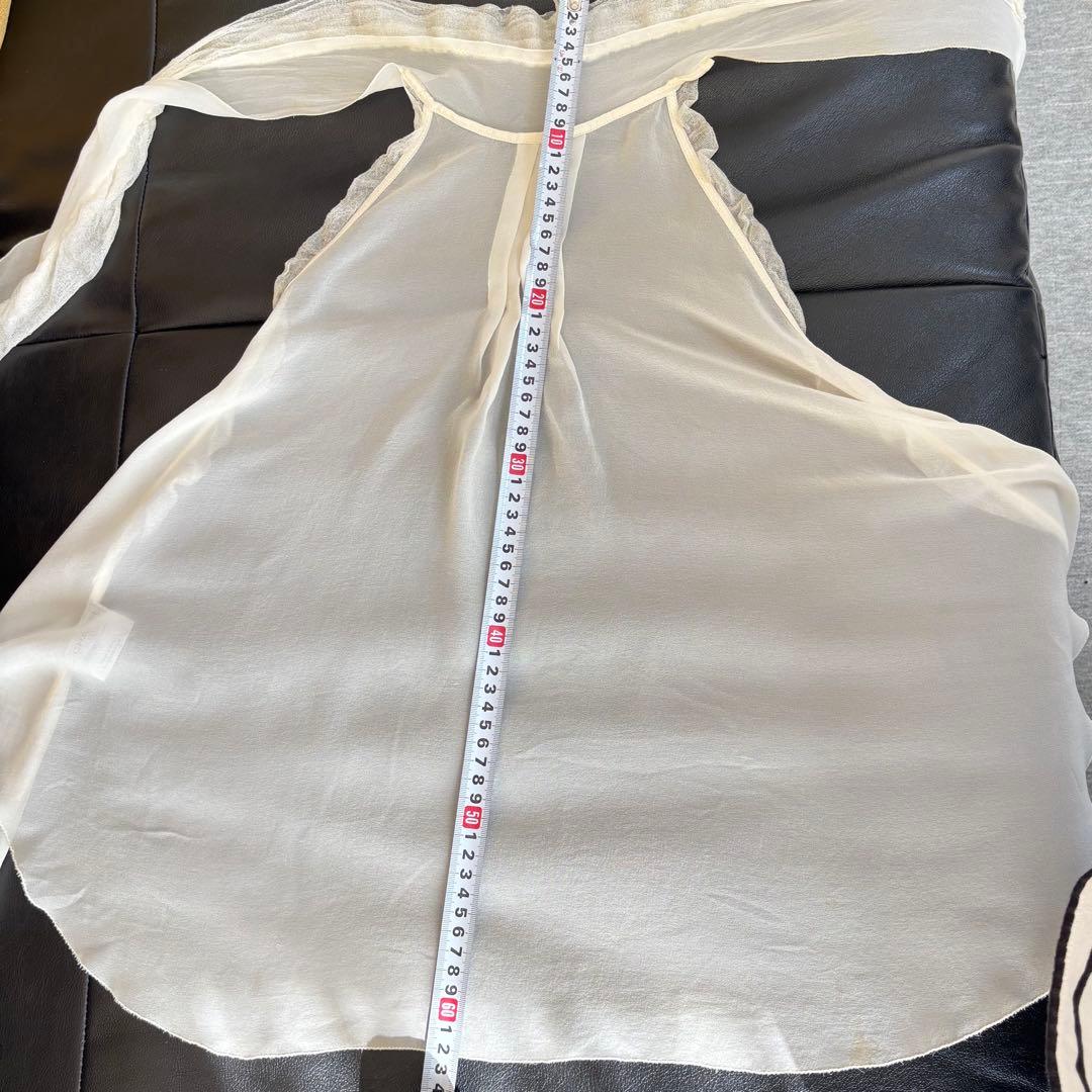 シャネルCHANELシフォンキャミソール リボンオフホワイトsize40