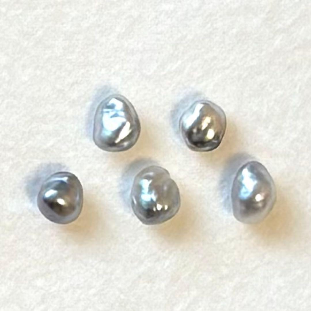 パール　南洋真珠　黒蝶ケシ　変形　８mm〜9mm ５pcs
