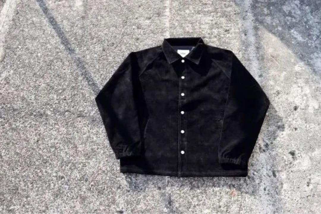 土日限定　完売品wax Fake suede coach jacket ブラック