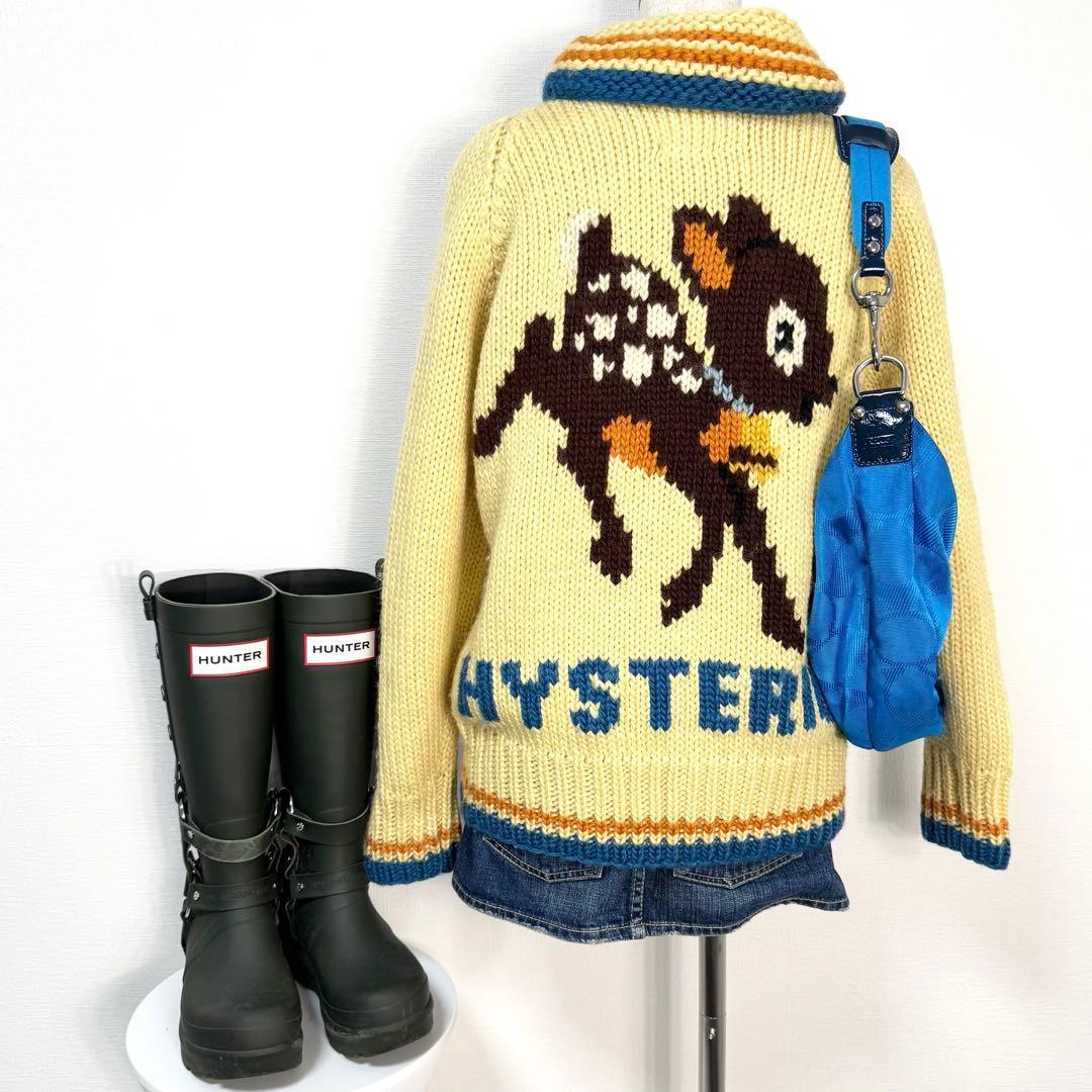 y2k❤️90s HYSTERIC GLAMOUR バンビ ロゴ カウチンニット