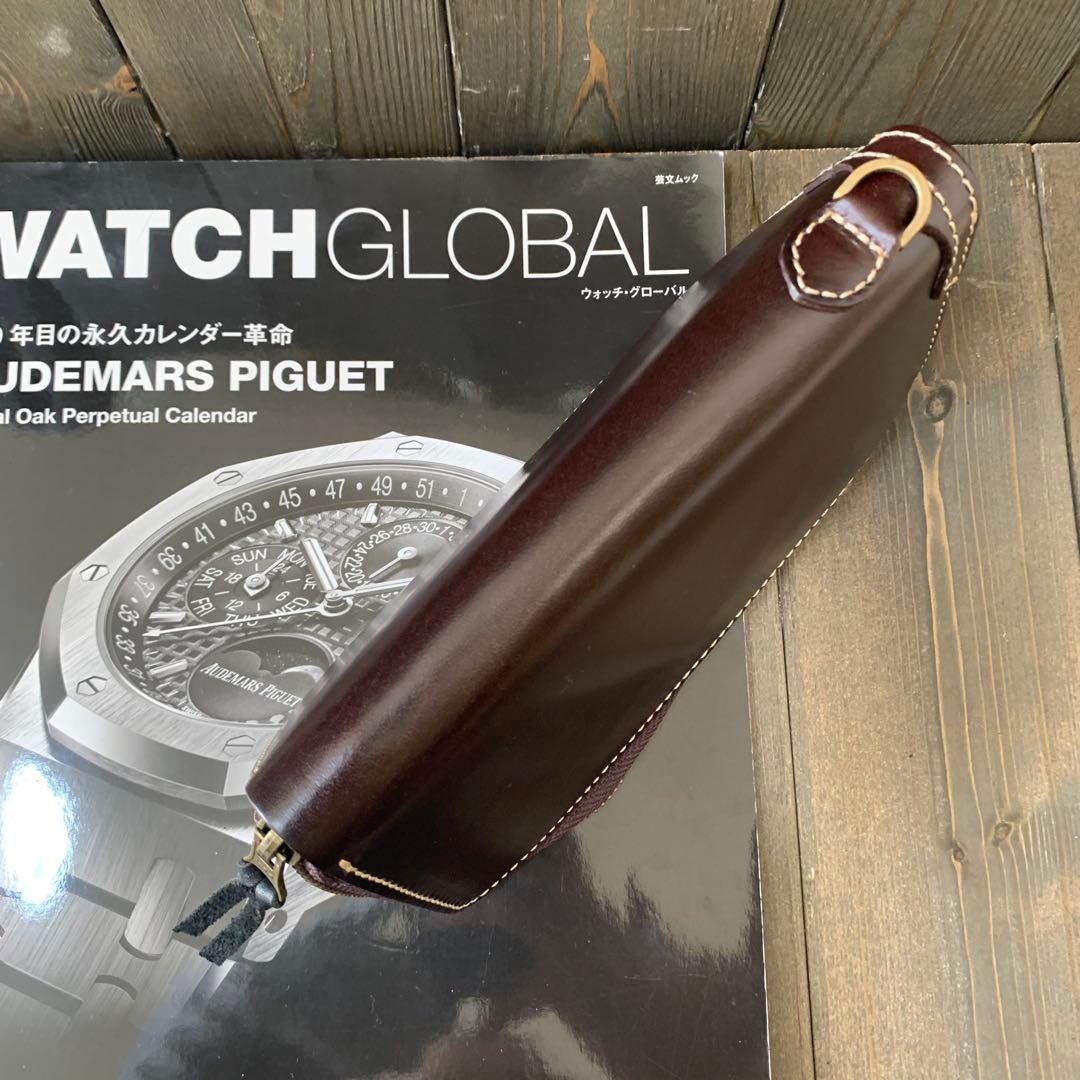 C43■極上 栃木レザー 無双 バイカーズウォレット 財布■コーヒー■職人手縫い