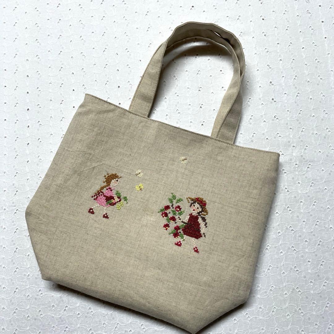 クロスステッチ 完成品 トートバッグ サモイロフ くらはしれい オーダー72