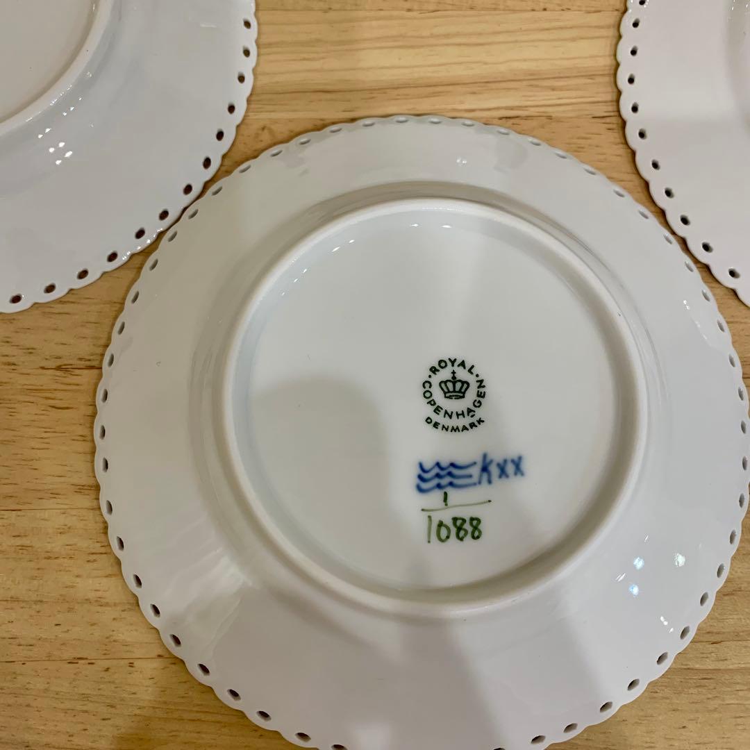 ロイヤルコペンハーゲン ブルーフルーテッド フルレース 6インチ プレート 4枚