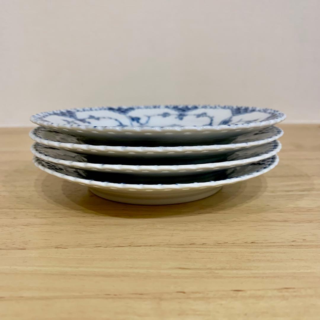 ロイヤルコペンハーゲン ブルーフルーテッド フルレース 6インチ プレート 4枚