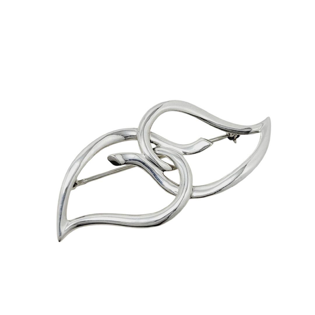 【美品】Tiffany&Co. ダブルリーフ ブローチ スターリング 925