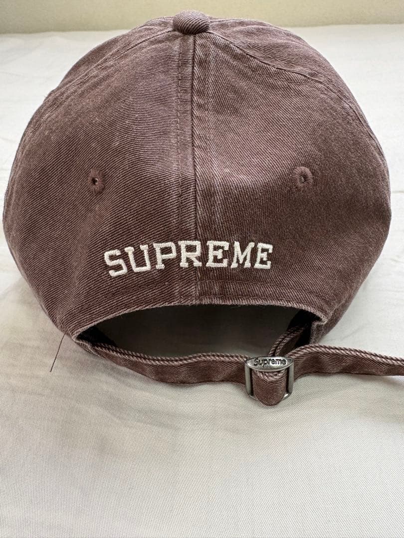 SUPREME ブラウン刺繍キャップ