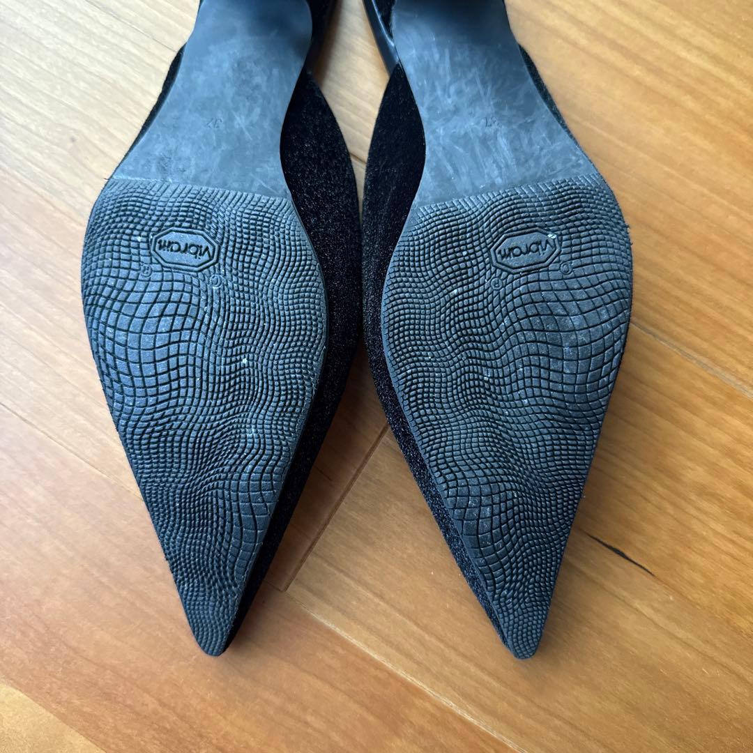 Velour Pointed Mule ミュール　パンプス