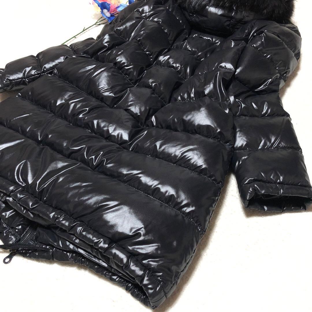 未使用級　デュベティカ　ダウンコート　corcira　ラクーンファー　黒　40