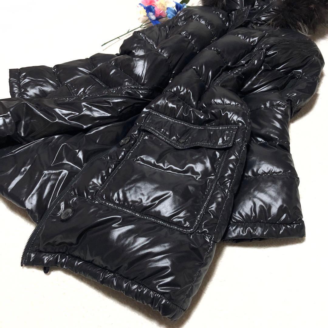 未使用級　デュベティカ　ダウンコート　corcira　ラクーンファー　黒　40
