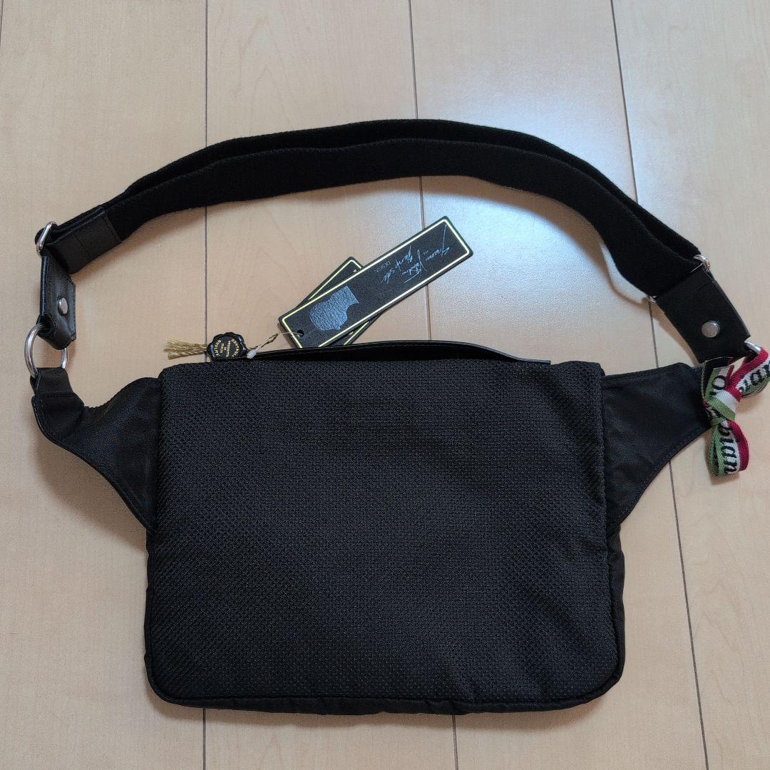 【新品・タグ付】Orobianco メンズ ブラック ボディバッグ 保存袋付