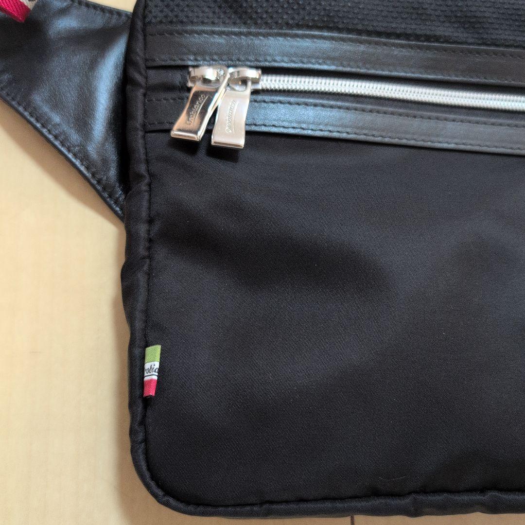 【新品・タグ付】Orobianco メンズ ブラック ボディバッグ 保存袋付