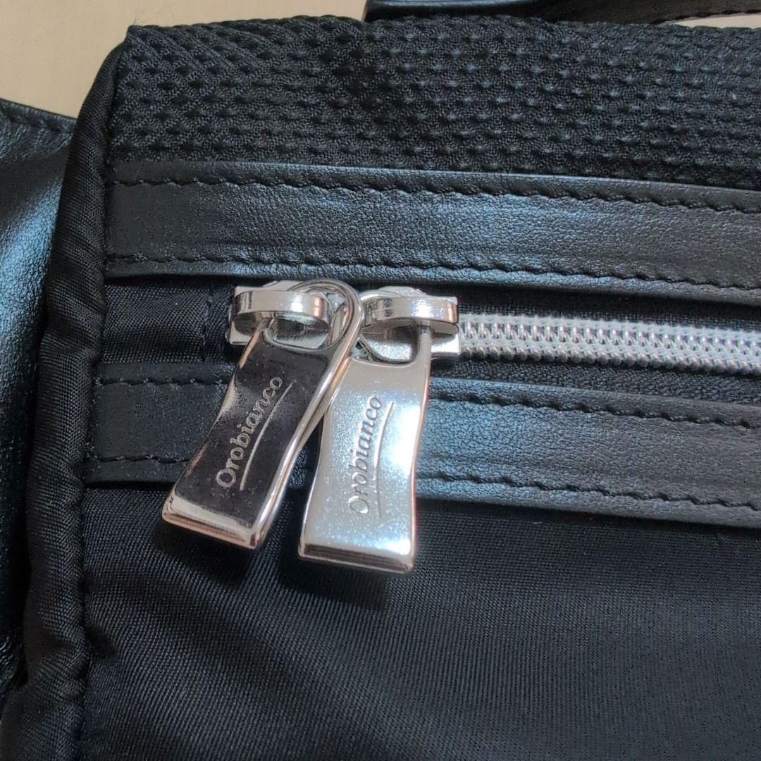 【新品・タグ付】Orobianco メンズ ブラック ボディバッグ 保存袋付
