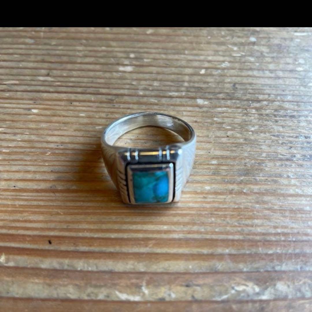 ナバホ族 ターコイズ リング 18号