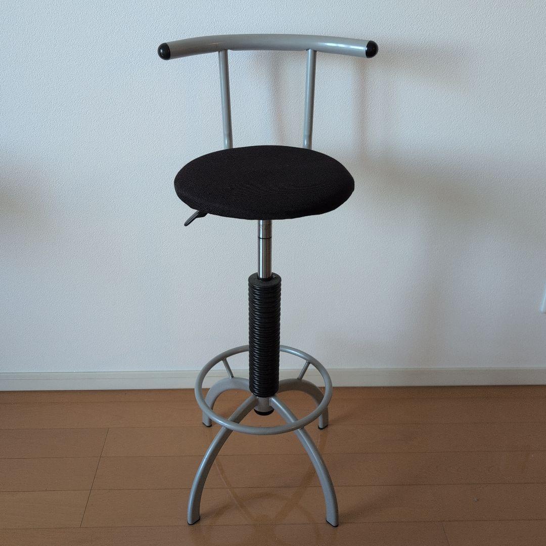 カウンターチェア　アンティーク　レトロ　丸椅子　高さ調整可能　昇降椅子