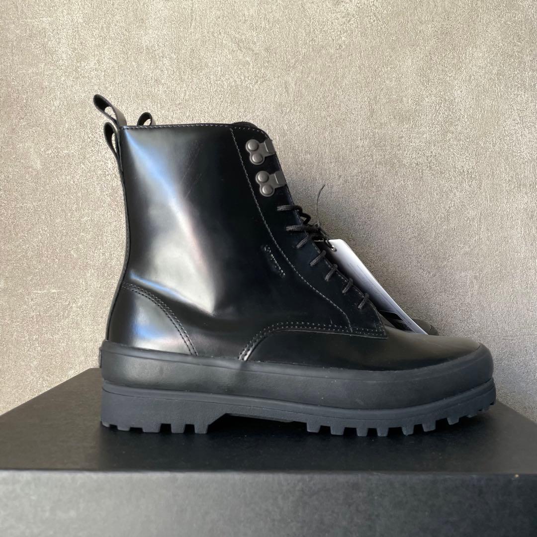 新品　SUPERGA アルピナ　ボックスレザー　ブーツ　3341 ブラック　黒