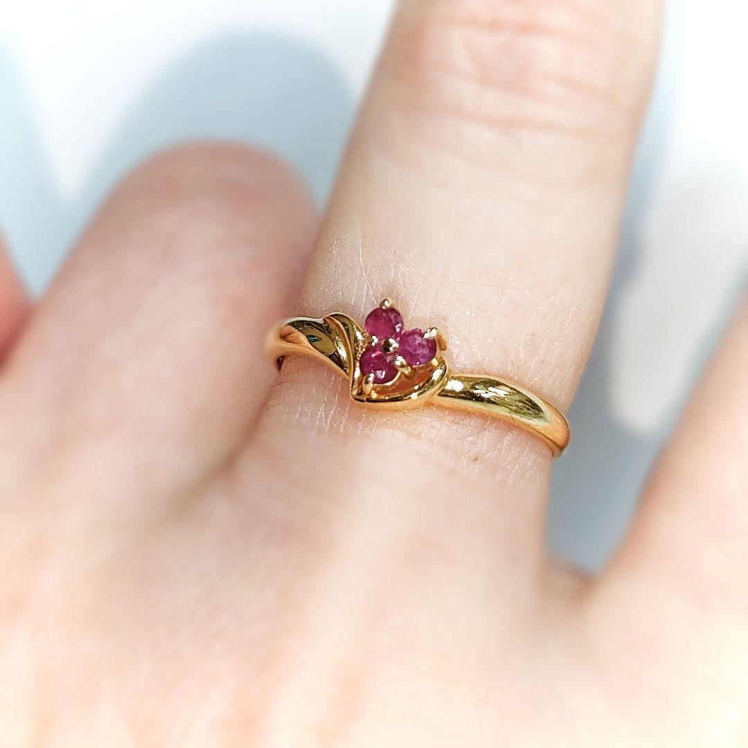 K18 ルビーリング 指輪