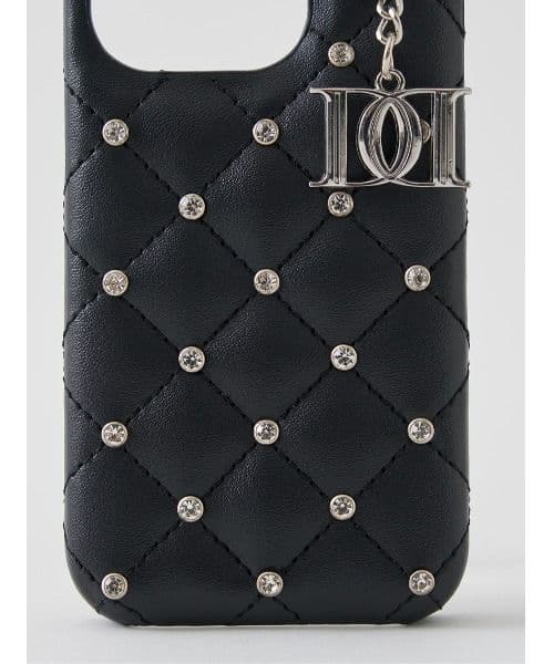 Darich キルティングビジューDDチャームiPhoneケース　15Pro　黒