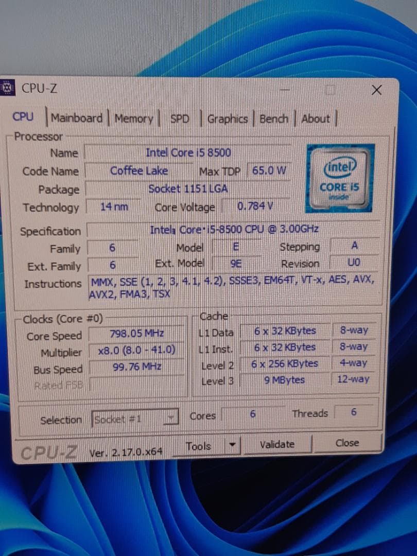 自作PC　i5 8500・8GB・SSD128GB・K2000・Win11