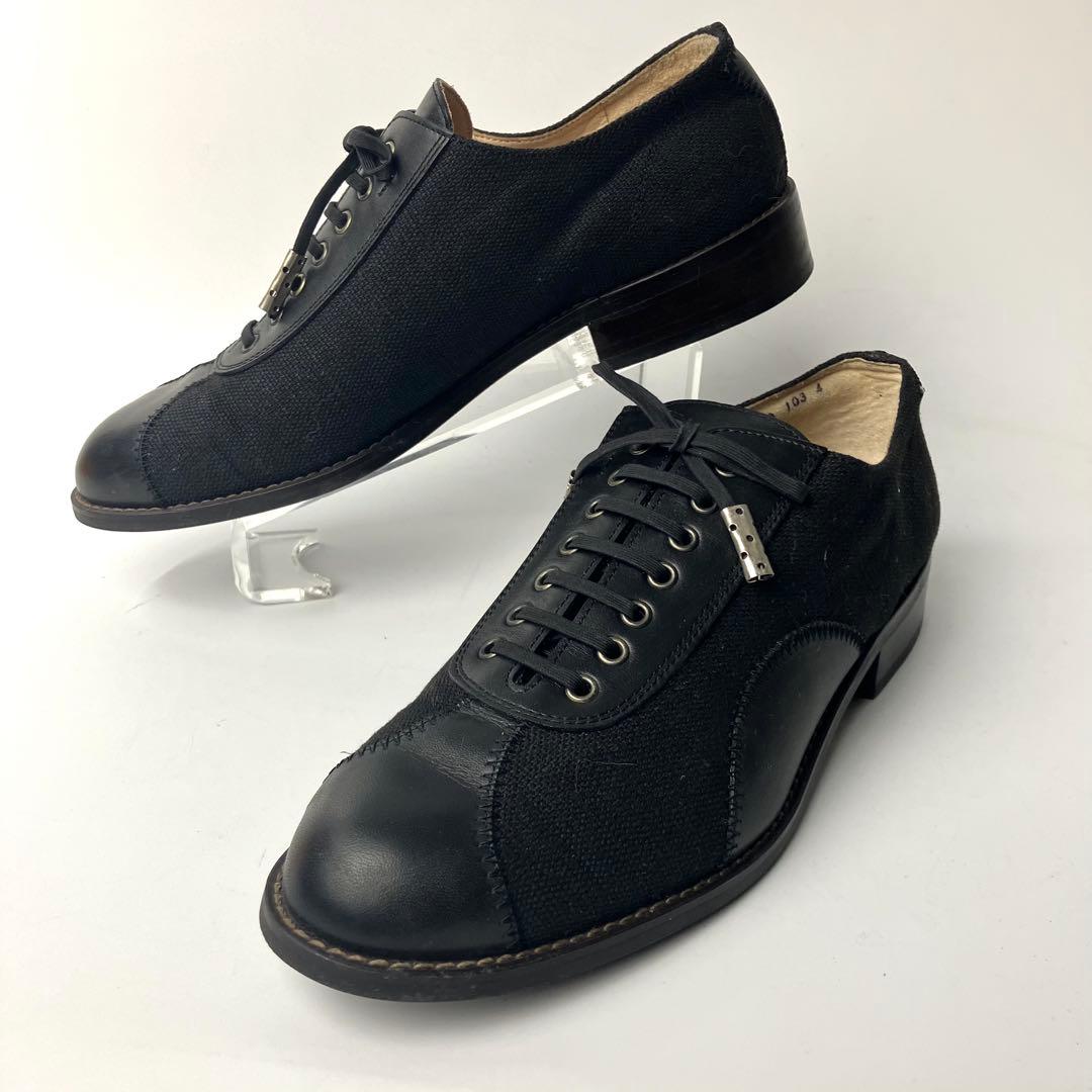【良品】ジャンポールゴルチエ　オックスフォード　レースアップシューズ　黒　23
