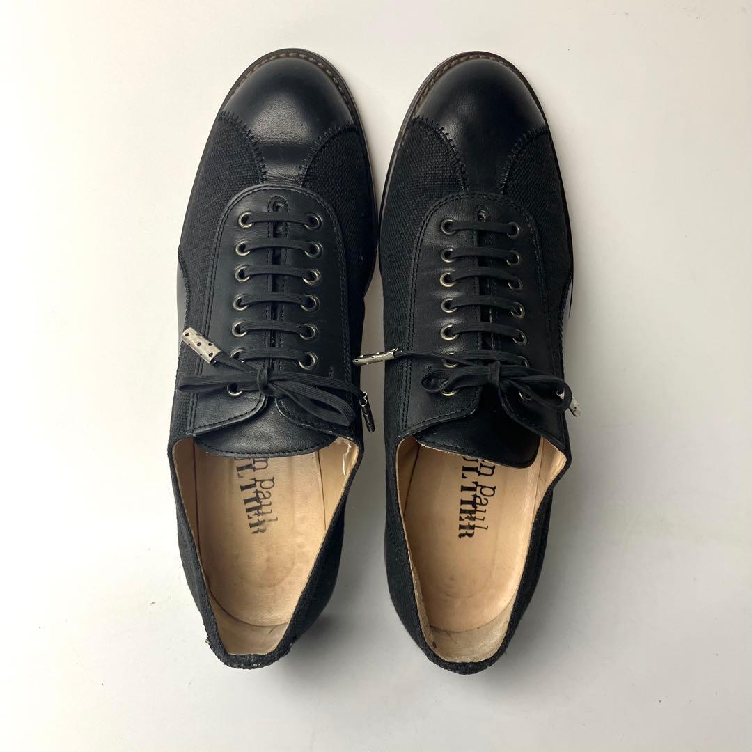 【良品】ジャンポールゴルチエ　オックスフォード　レースアップシューズ　黒　23