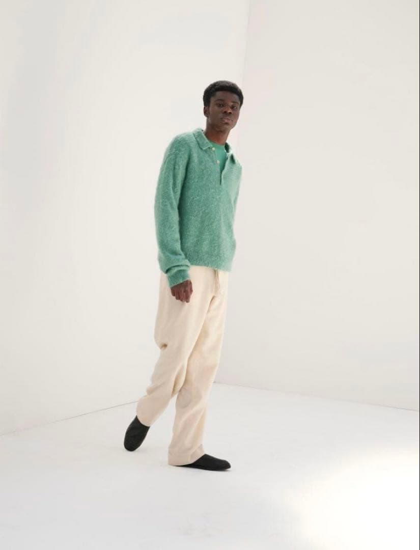 【AURALEE】BRUSHED SUPER KIDMOHAIRニットポロ