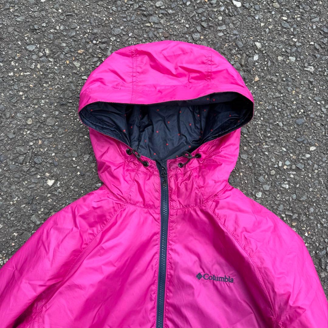 コロンビア hooded puffer jacket pink テック city