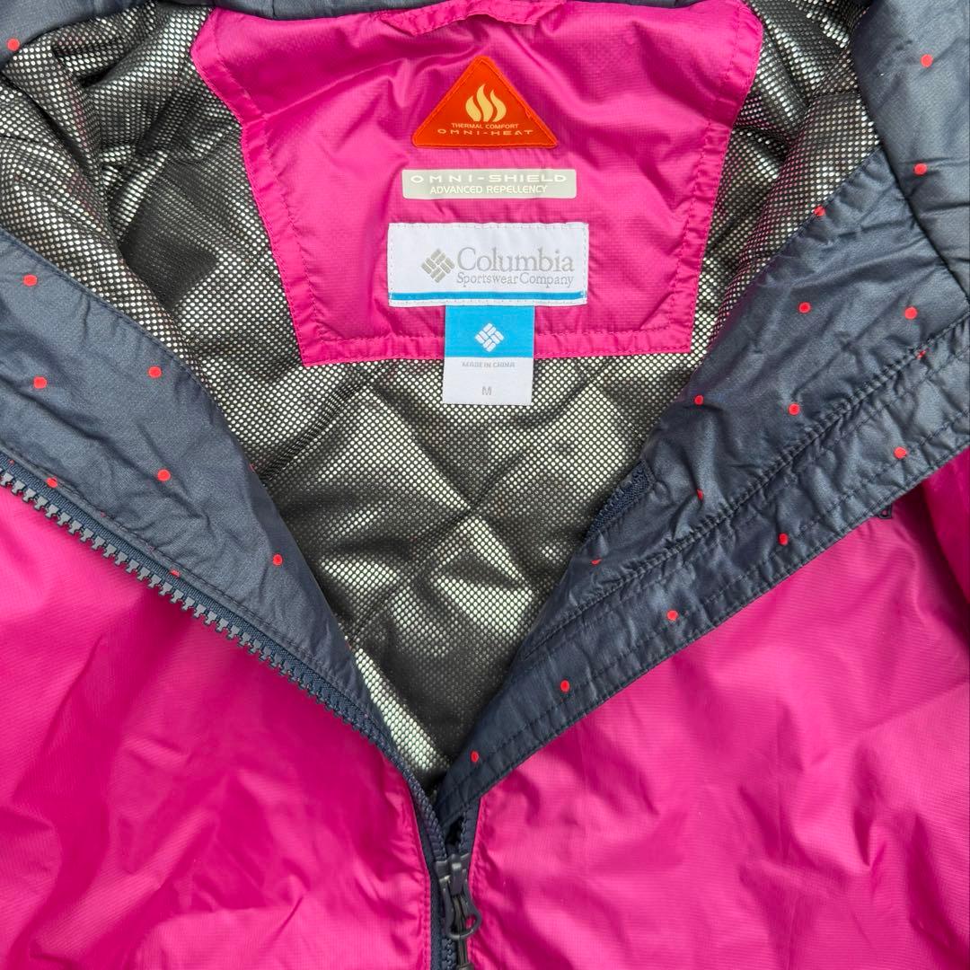 コロンビア hooded puffer jacket pink テック city