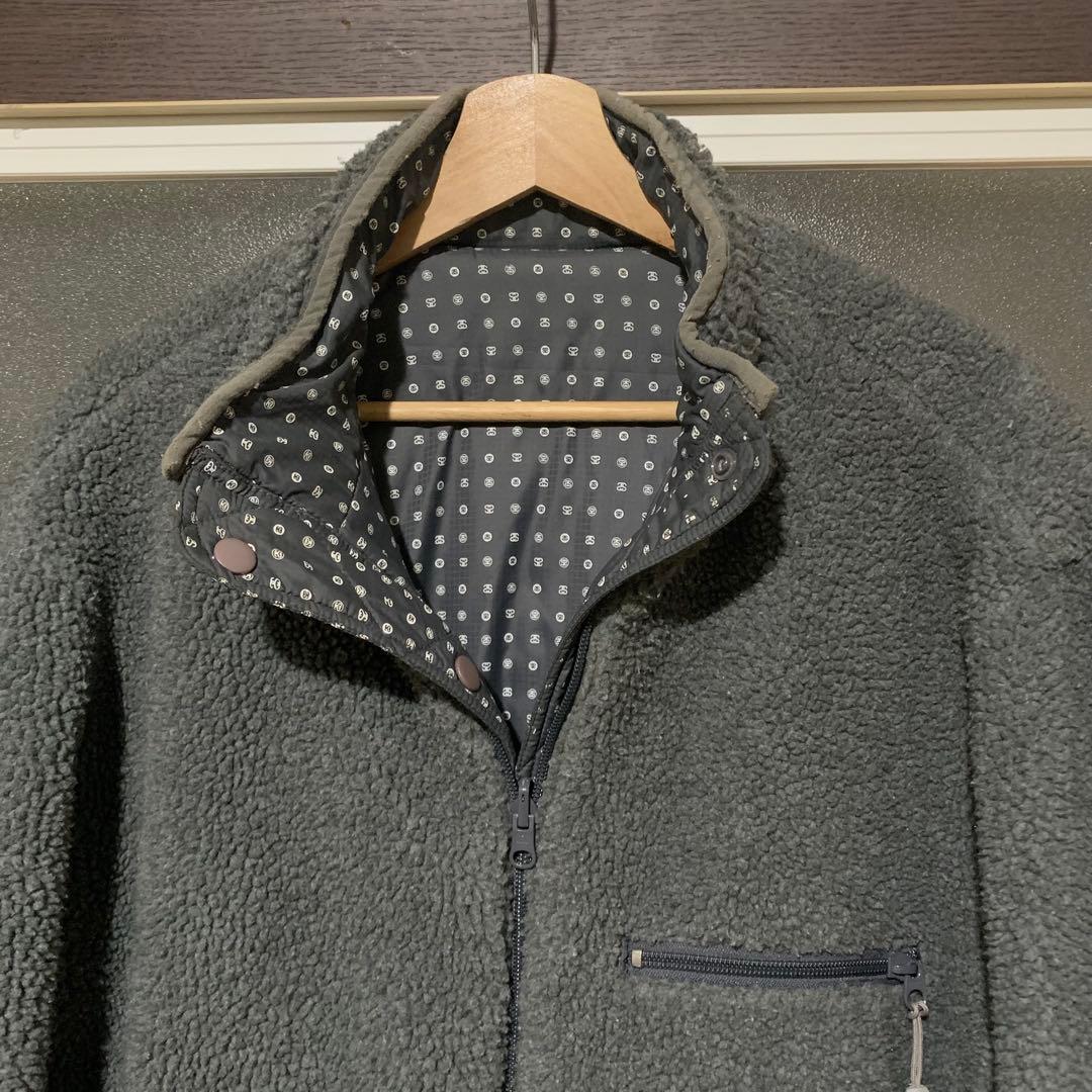 寿*司様 00s old stussy ボアリバーシブルジャケット モノグラム