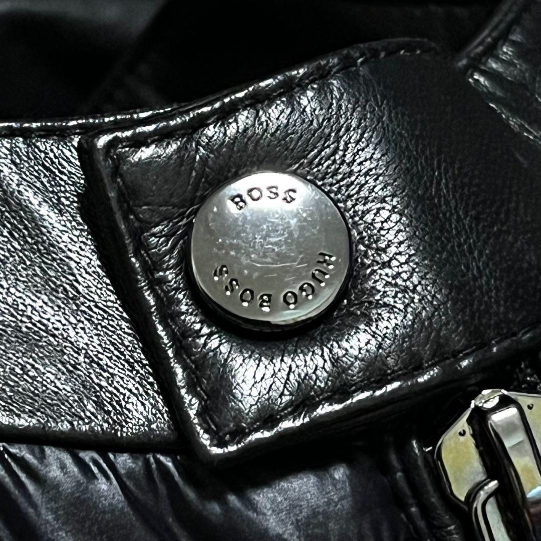 【新品】【52】HUGO BOSS 中綿 レザージャケット メンズ 現行品
