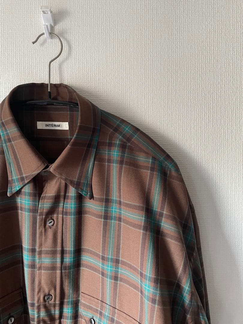 s*z様 美品【INTERIM】チェックシャツ ウエスタンシャツ LVMHウール