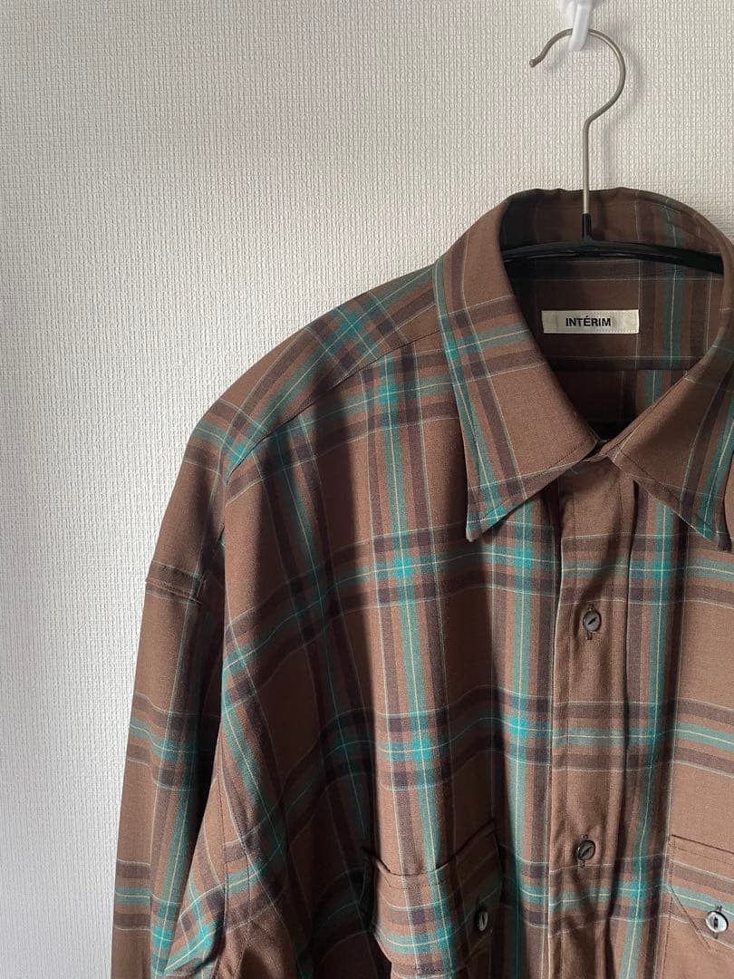 s*z様 美品【INTERIM】チェックシャツ ウエスタンシャツ LVMHウール