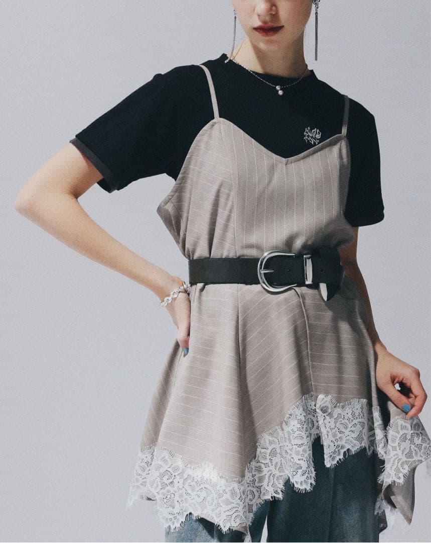 【新品•タグ付】HARE レースドッキングキャミビスチェ ブラック 黒 •完売品