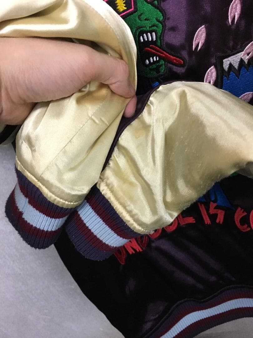 パンクドランカーズ リバーシブル 刺繍 中綿 スカジャン サイズM