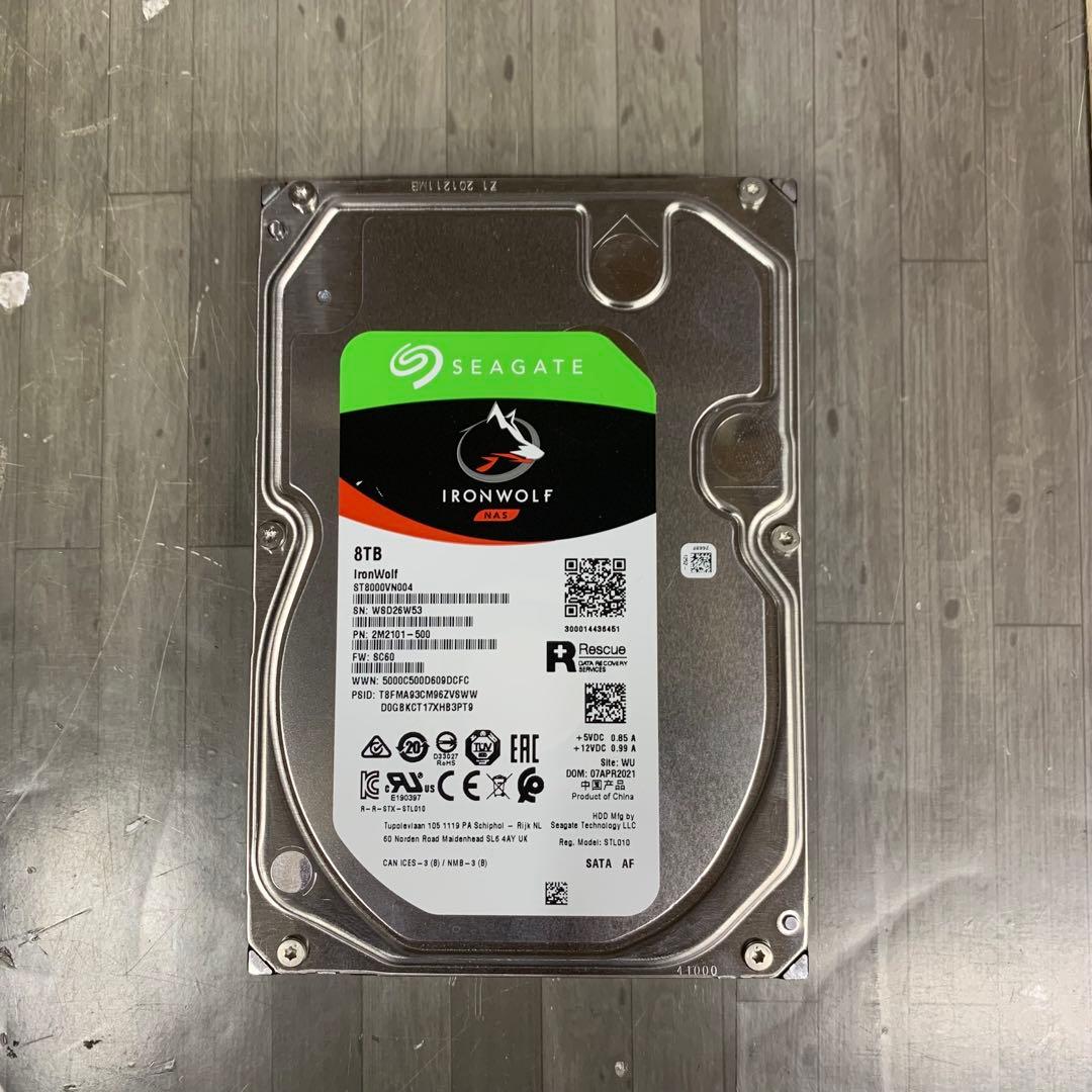SEAGATE IRONWOLF 8TB HDD 【裏蓋無し】