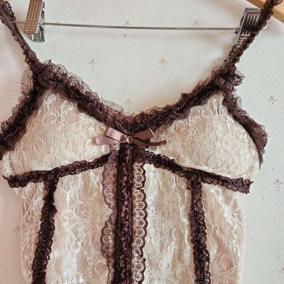 リズリサ　ベロアキャミ　レース　カップ付き　レア