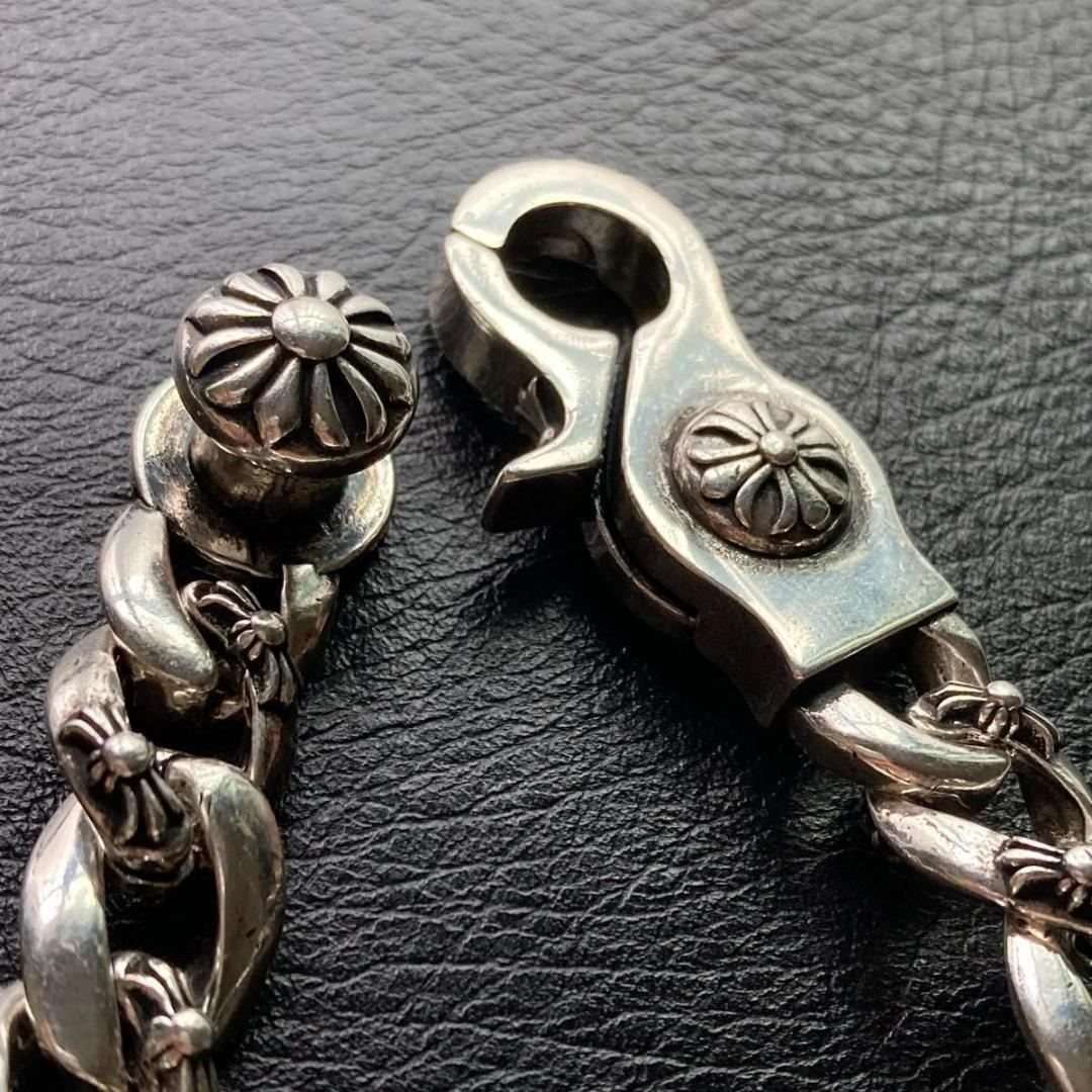 メンズブレスレット フラワーモチーフ　ヴィンテージS925コーティング 刻印あり