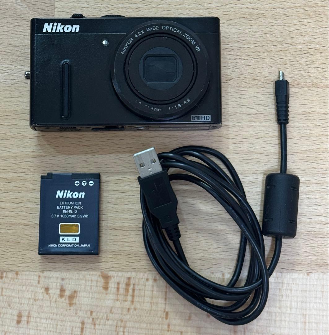 Nikon COOLPIX P300ブラック デジカメ バッテリー 充電ケーブル