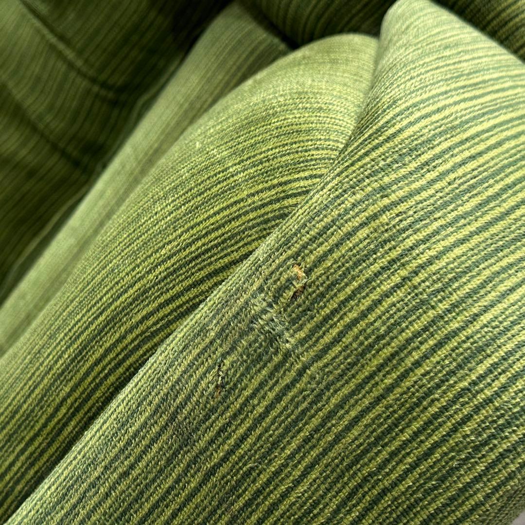 昭和レトロ ミッドセンチュリー グリーン 1人掛けソファ木肘 ヴィンテージ 国産