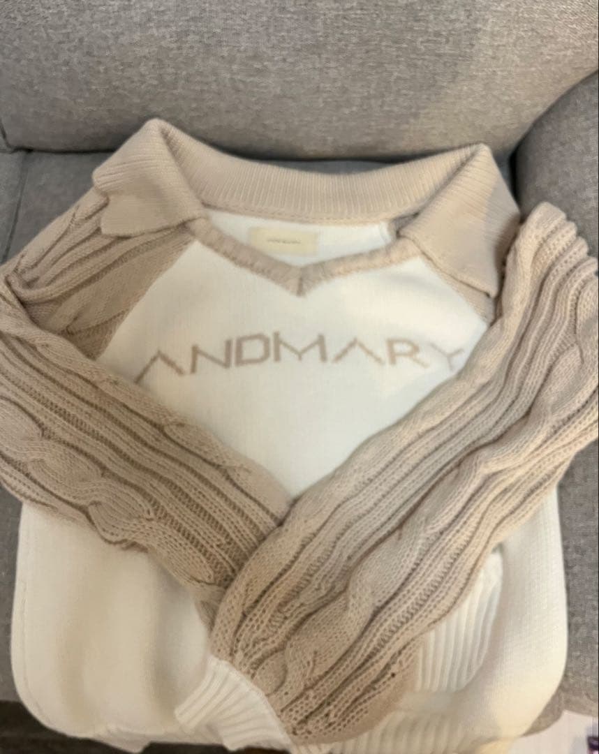 トップス andmary marie knit tops beige