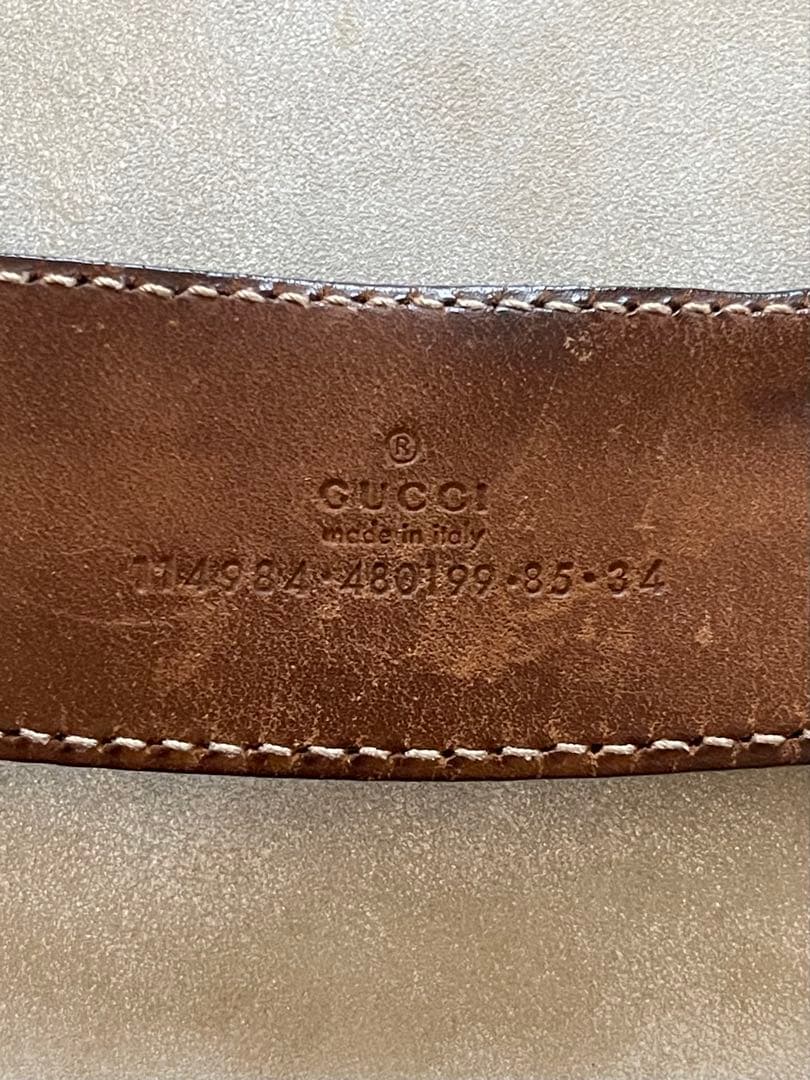 GUCCI ブラックレザー GGロゴベルト