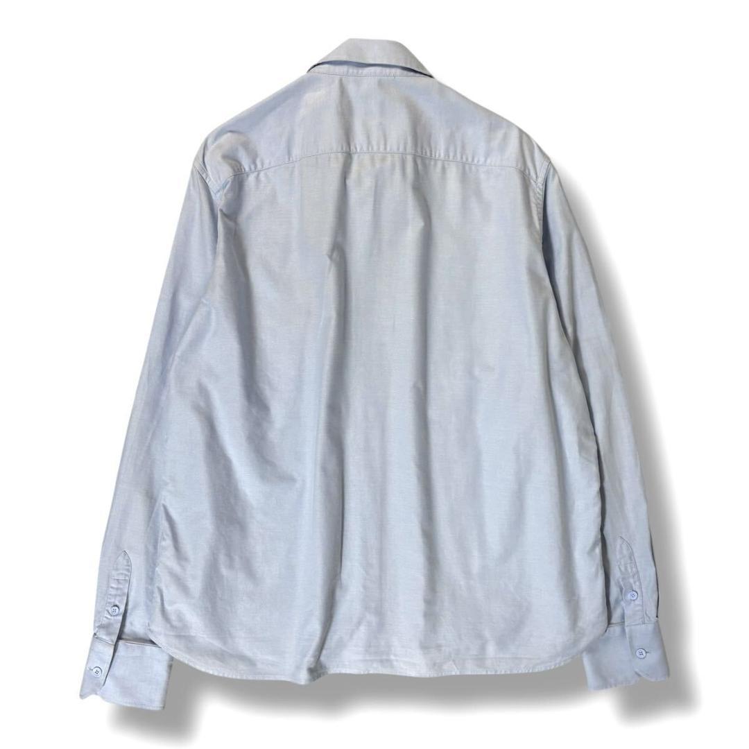 【美品】LOUIS VUITTON 長袖 シャツ 刺繍ブルー XXLイタリア製