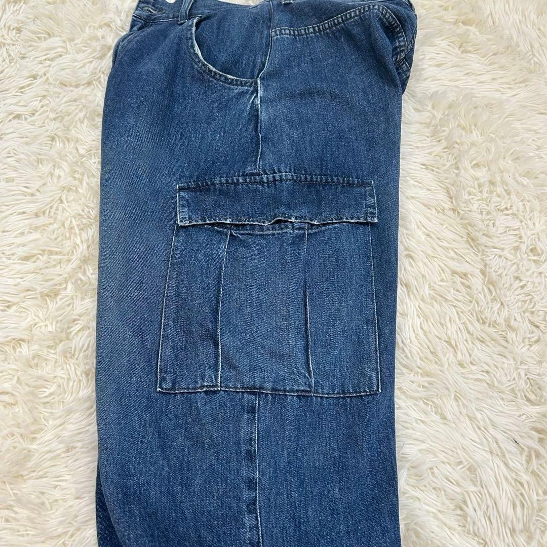 【完売品】Johnbull カーヴィーカーゴデニム　インディゴブルー　M