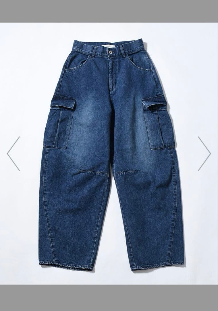 【完売品】Johnbull カーヴィーカーゴデニム　インディゴブルー　M