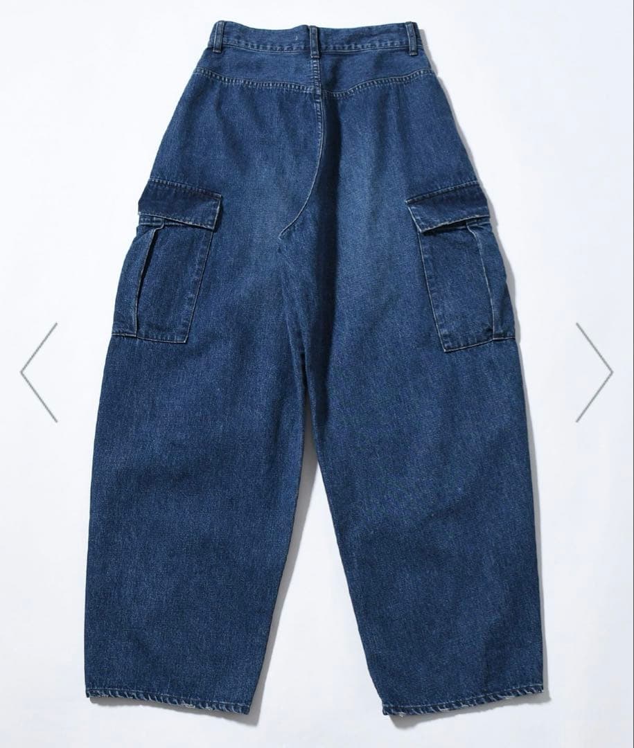 【完売品】Johnbull カーヴィーカーゴデニム　インディゴブルー　M