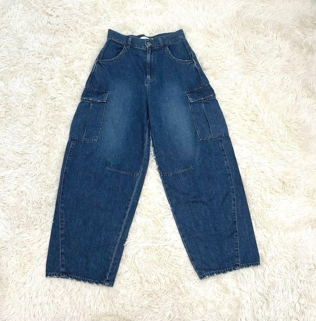 【完売品】Johnbull カーヴィーカーゴデニム　インディゴブルー　M