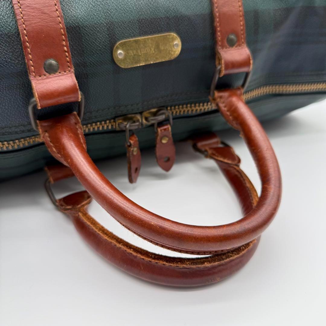 【良品】RalphLauren タータンチェック ボストンバッグ ヴィンテージ
